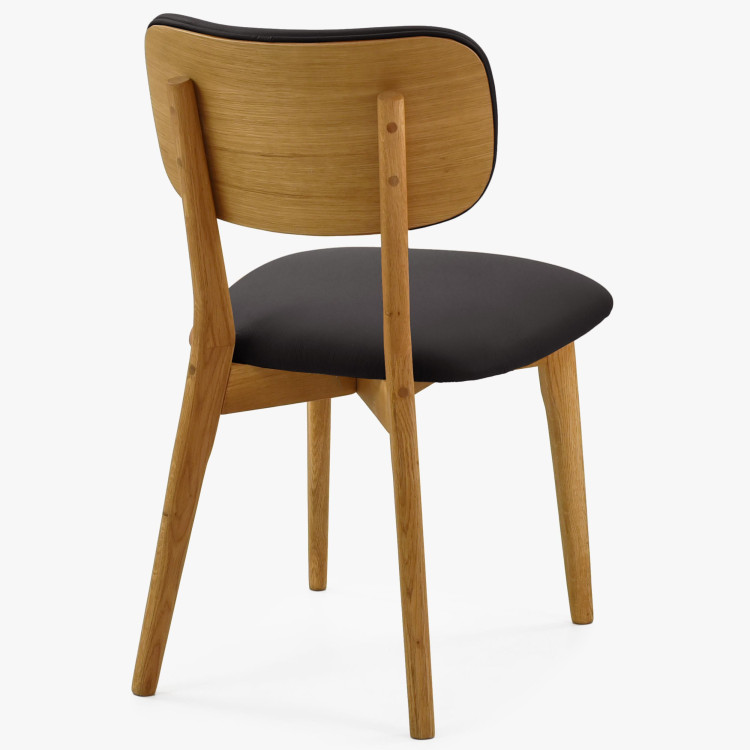 Dubfa bőr szék - fekete  - 2