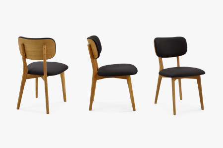 Dubfa bőr szék - fekete  - 5