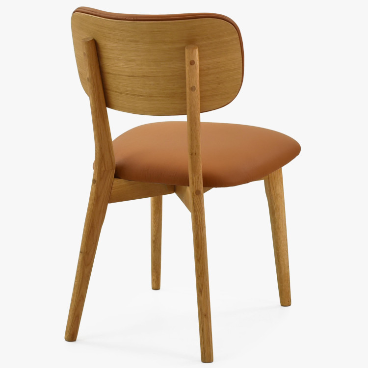 Tölgyfa bőr szék - Sabia színű  - 5