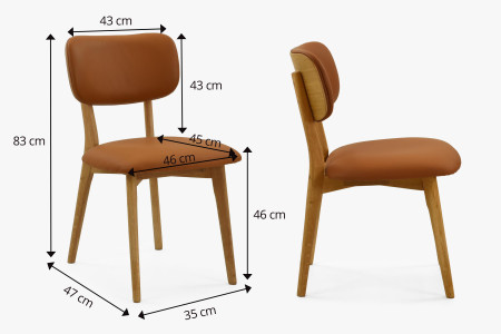 Tölgyfa bőr szék - Sabia színű  - 9