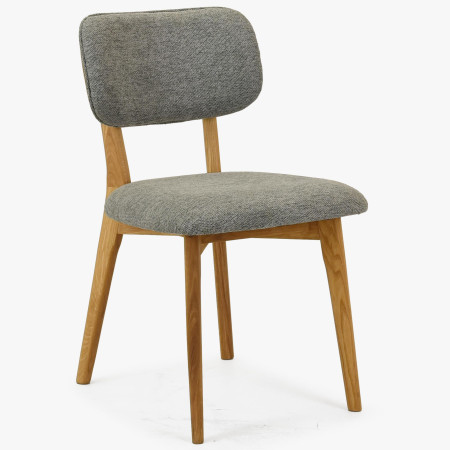 Tömör tölgy kárpitozott szék - szürke színű  - 0