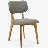 Tölgyfa kárpitozott étkezőszék szürke EasyClean huzattal