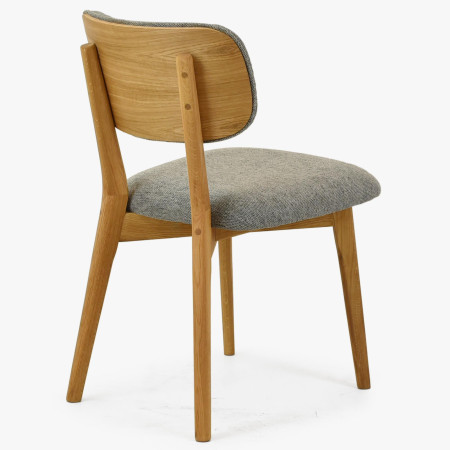 Tömör tölgy kárpitozott szék - szürke színű  - 1