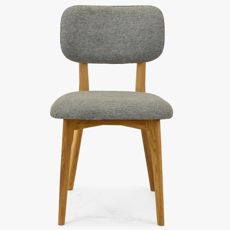 Tömör tölgy kárpitozott szék - szürke színű  - 3