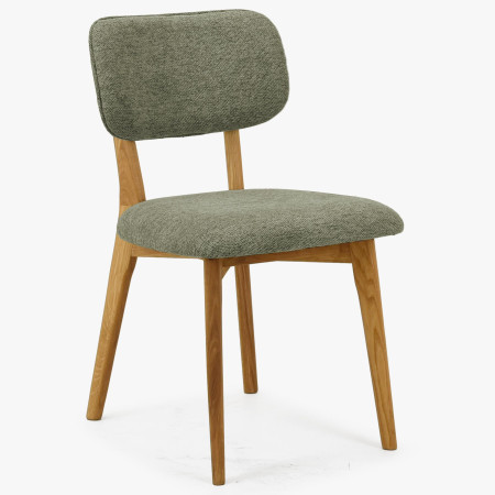 Tölgyfa kárpitozott szék - zöld színű  - 0