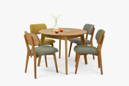 Tölgyfa kárpitozott szék - zöld színű  - 1