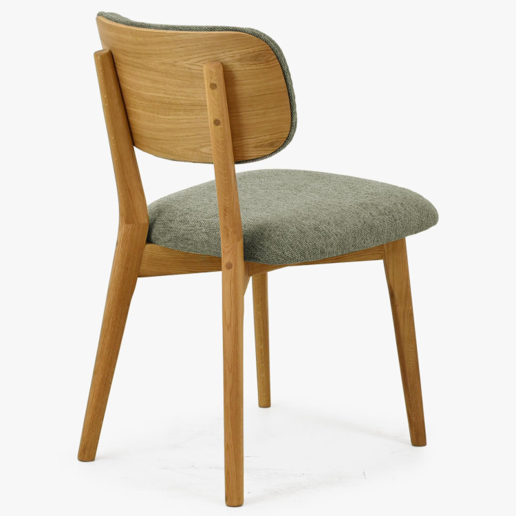 Tölgyfa kárpitozott szék - zöld színű  - 5