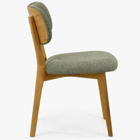 Tölgyfa kárpitozott szék - zöld színű  - 6