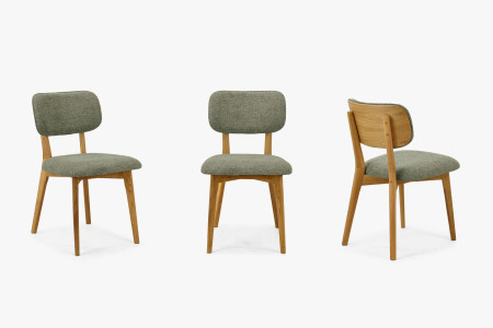 Tölgyfa kárpitozott szék - zöld színű  - 7