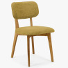 Tölgyfa kárpitozott szék sárga, mustárszínű, EasyClean huzattal