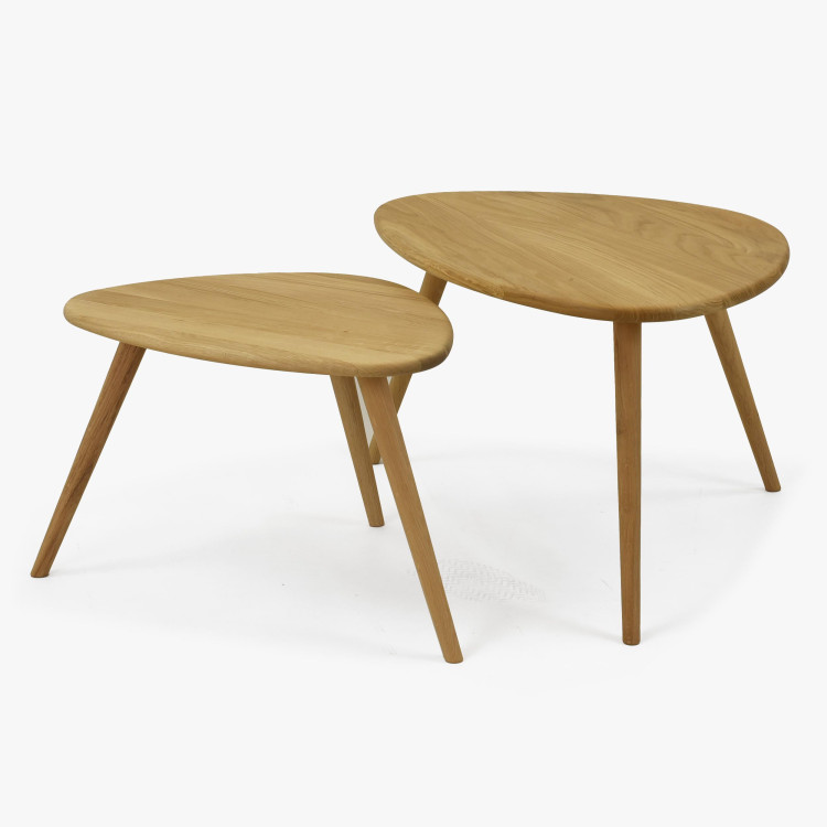 Szett tömör tölgy dohányzóasztal, Vigo  - 0