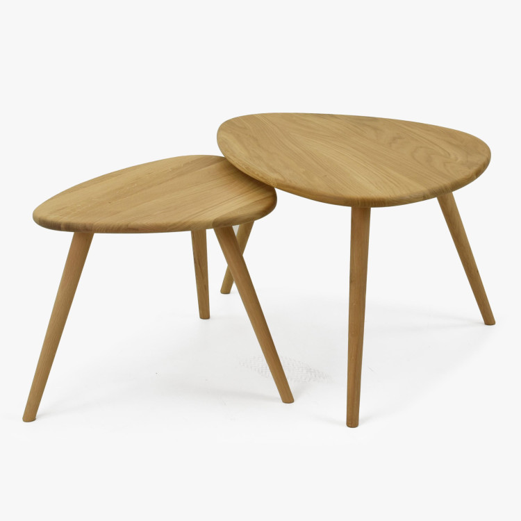 Szett tömör tölgy dohányzóasztal, Vigo  - 5