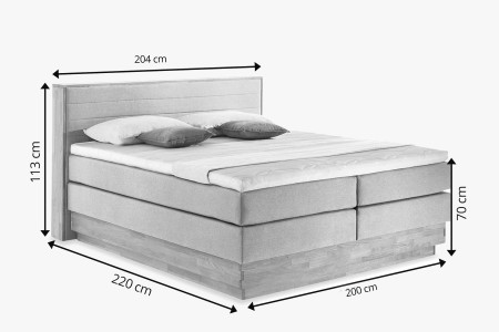 Boxspring ágy tárolóhellyel, Moneta 200 sötét  - 1