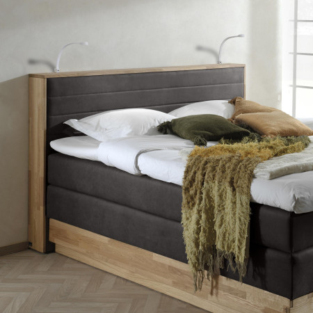 Boxspring ágy tárolóhellyel, Moneta 200 sötét  - 2