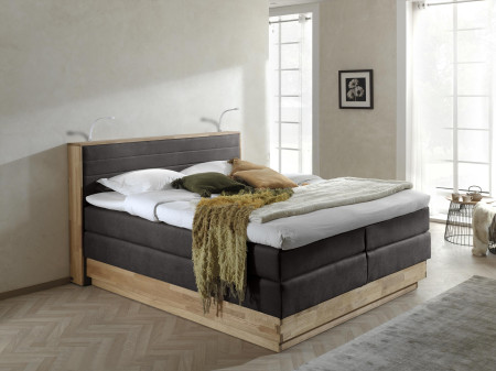 Boxspring ágy tárolóhellyel, Moneta 200 sötét  - 6