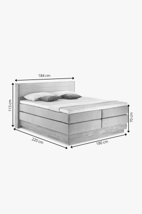 Boxspring ágy ágyneműtartóval, Moneta 180 barna színű  - 0 2
