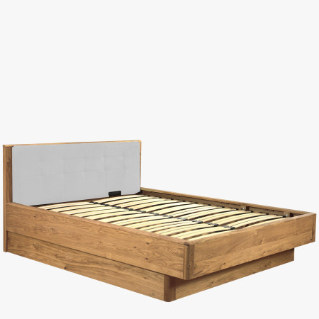 Tömör tölgyfa ágy ágyneműtartóval, Texas 160 cm  - 0