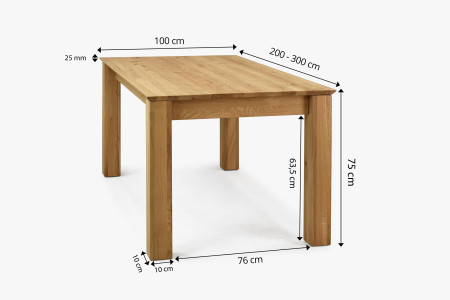 Fa bővíthető asztal 200 x 100 cm , + 100 cm  - 19