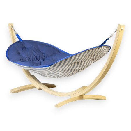 Hamak LUX fából készült állvánnyal, kék színben  - 2