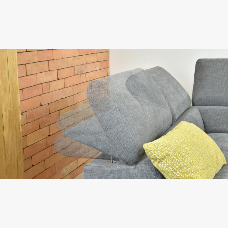 Sarokkanapé ágyazható funkcióval, Haiti, szövet, bal sarok, szürke  - 1