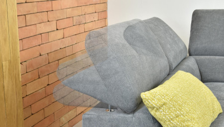 Sarokkanapé ágyazható funkcióval, Haiti, szövet, bal sarok, szürke  - 1