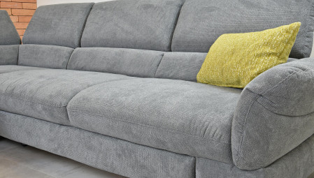 Sarokkanapé ágyazható funkcióval, Haiti, szövet, bal sarok, szürke  - 2