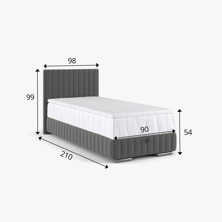 Egyszemélyes ágy matraccal és tárolóhellyel együtt  - 5