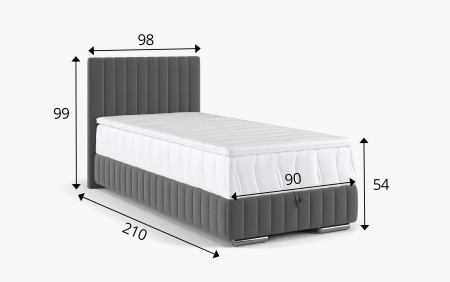 Egyszemélyes ágy matraccal és tárolóhellyel együtt  - 5
