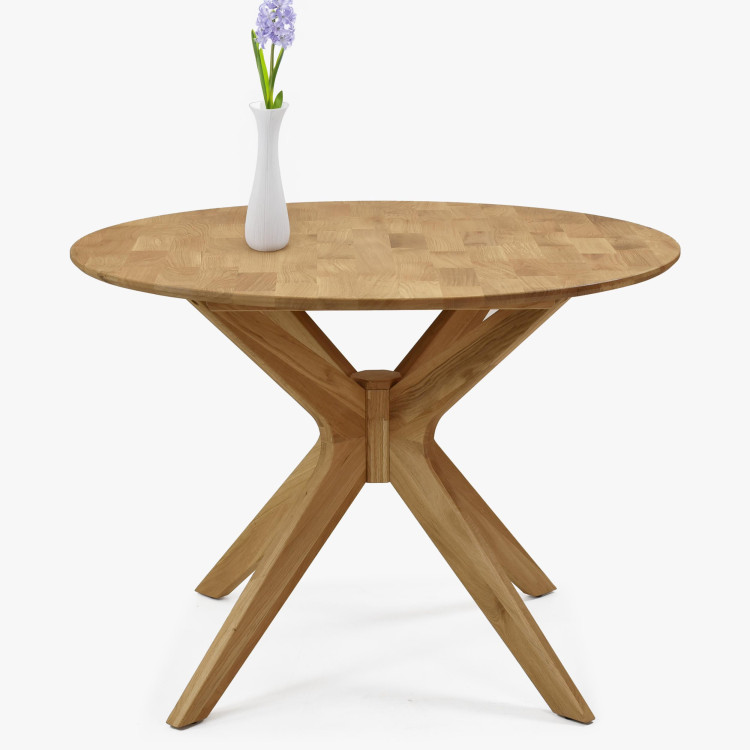 Kerek fa asztal átlós lábakkal  - 0