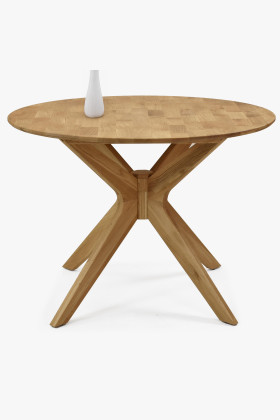 Kerek fa asztal átlós lábakkal  - 0 2