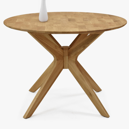 Kerek fa asztal átlós lábakkal  - 1