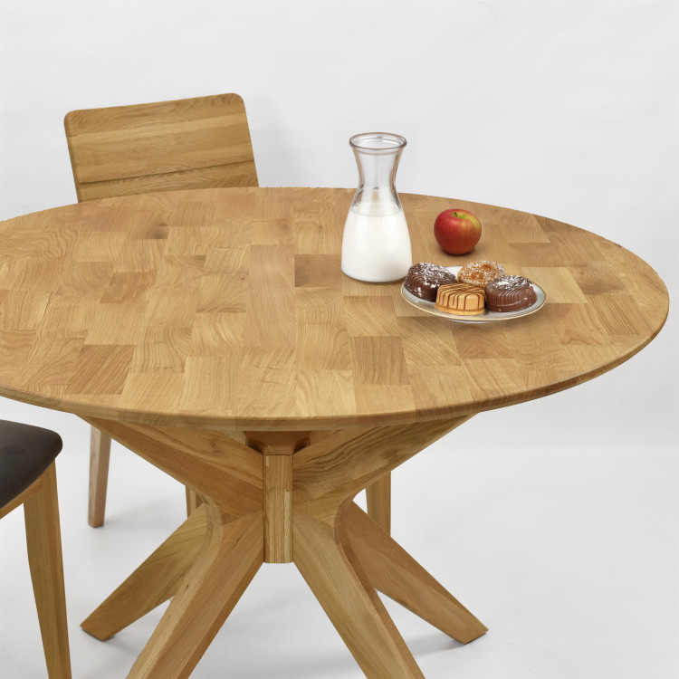 Kerek fa asztal átlós lábakkal  - 3