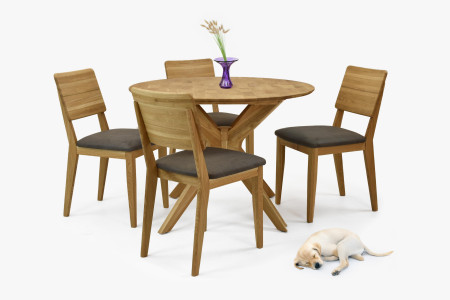 Kerek fa asztal átlós lábakkal  - 5