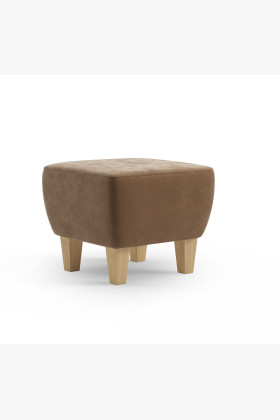 Tölgyfa lábú bézs chenille kárpitozott ülőke, masszív szerkezetű