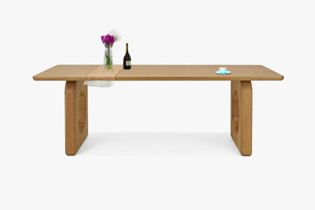 Tölgy étkezőasztal 220 x 95 cm és 4 tölgyfa szék  - 3