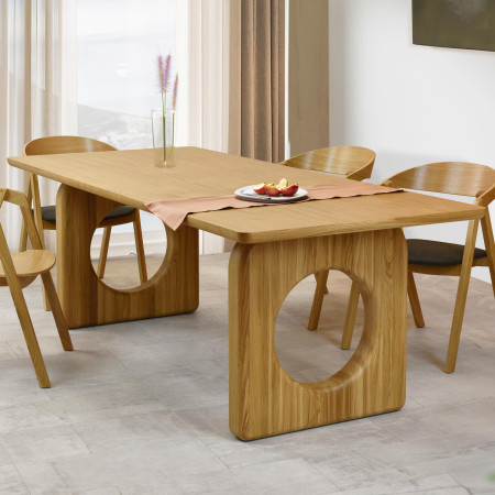 Tölgy étkezőasztal 220 x 95 cm és 4 tölgyfa szék  - 7