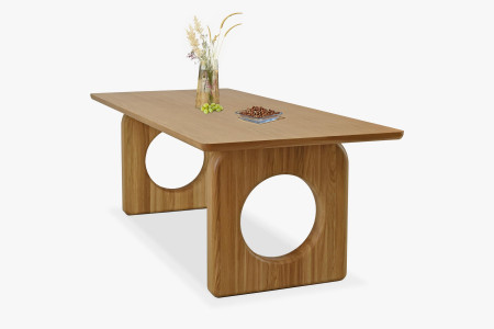 Tölgy étkezőasztal 220 x 95 cm és 4 tölgyfa szék  - 10