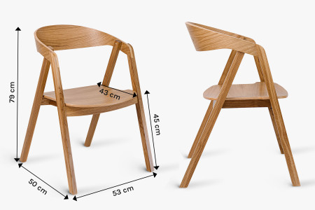 Tölgy étkezőasztal 220 x 95 cm és 4 tölgyfa szék  - 15
