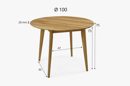 Fa kerek asztal 100 cm átmérővel  - 8