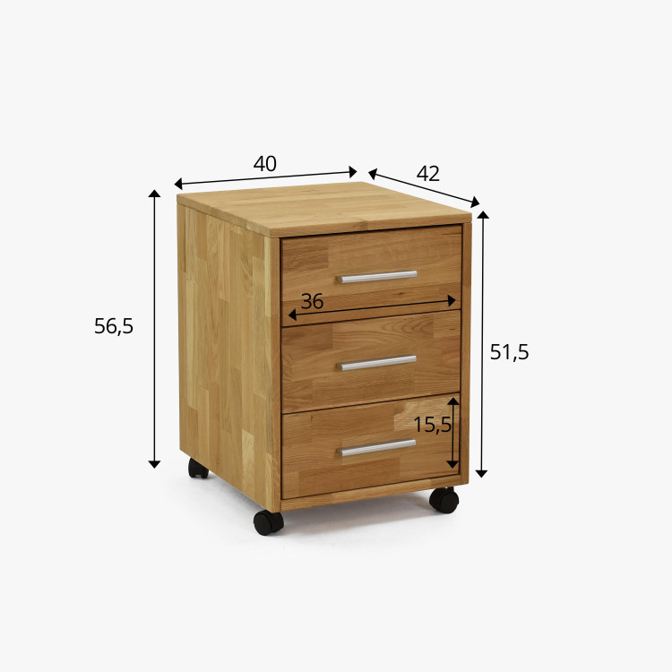 Fa görgős fiókos komód  - 5