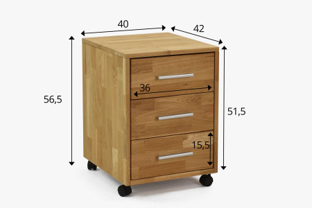 Fa görgős fiókos komód  - 5