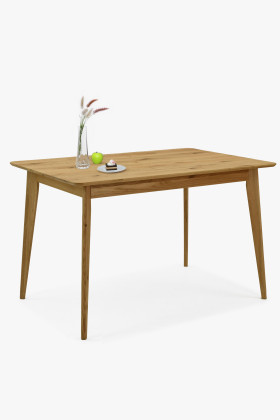 Tömör tölgyfa étkezőasztal 120x80 cm, természetes olajozott felület