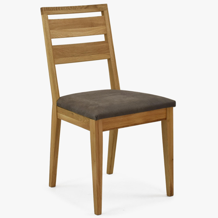 Fa tömör tölgy étkezőszék kárpitozott ülőrésszel  - 0