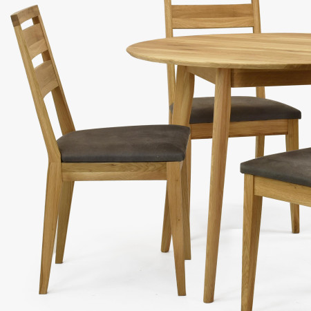 Fa tömör tölgy étkezőszék kárpitozott ülőrésszel  - 1