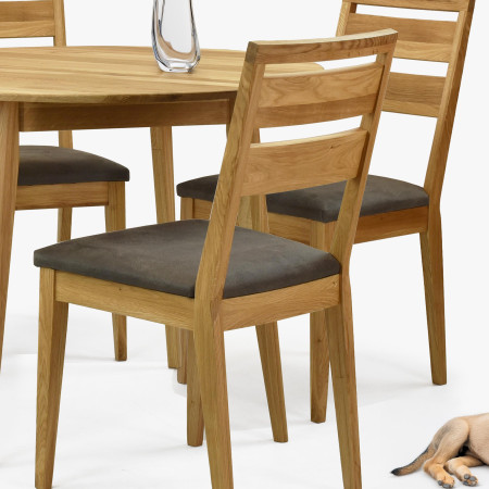 Fa tömör tölgy étkezőszék kárpitozott ülőrésszel  - 2