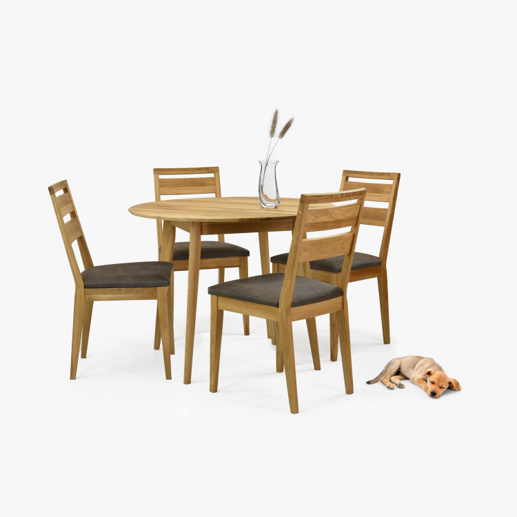 Fa tömör tölgy étkezőszék kárpitozott ülőrésszel  - 6