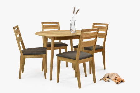 Fa tömör tölgy étkezőszék kárpitozott ülőrésszel  - 6