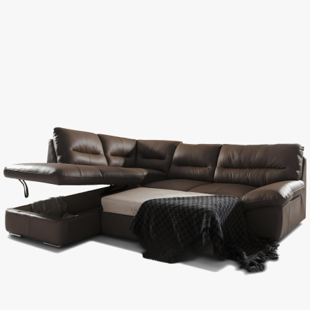 Roh sarokkanapé - jobb oldali barna bőr, William sarok balra  - 0