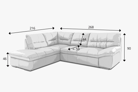 Roh sarokkanapé - jobb oldali barna bőr, William sarok balra  - 1