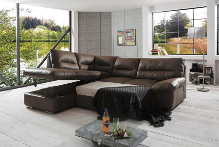 Roh sarokkanapé - jobb oldali barna bőr, William sarok balra  - 4